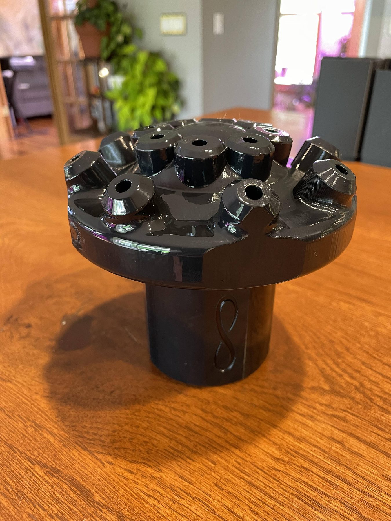 Finished pond fountain nozzles designed and printed in the workshop