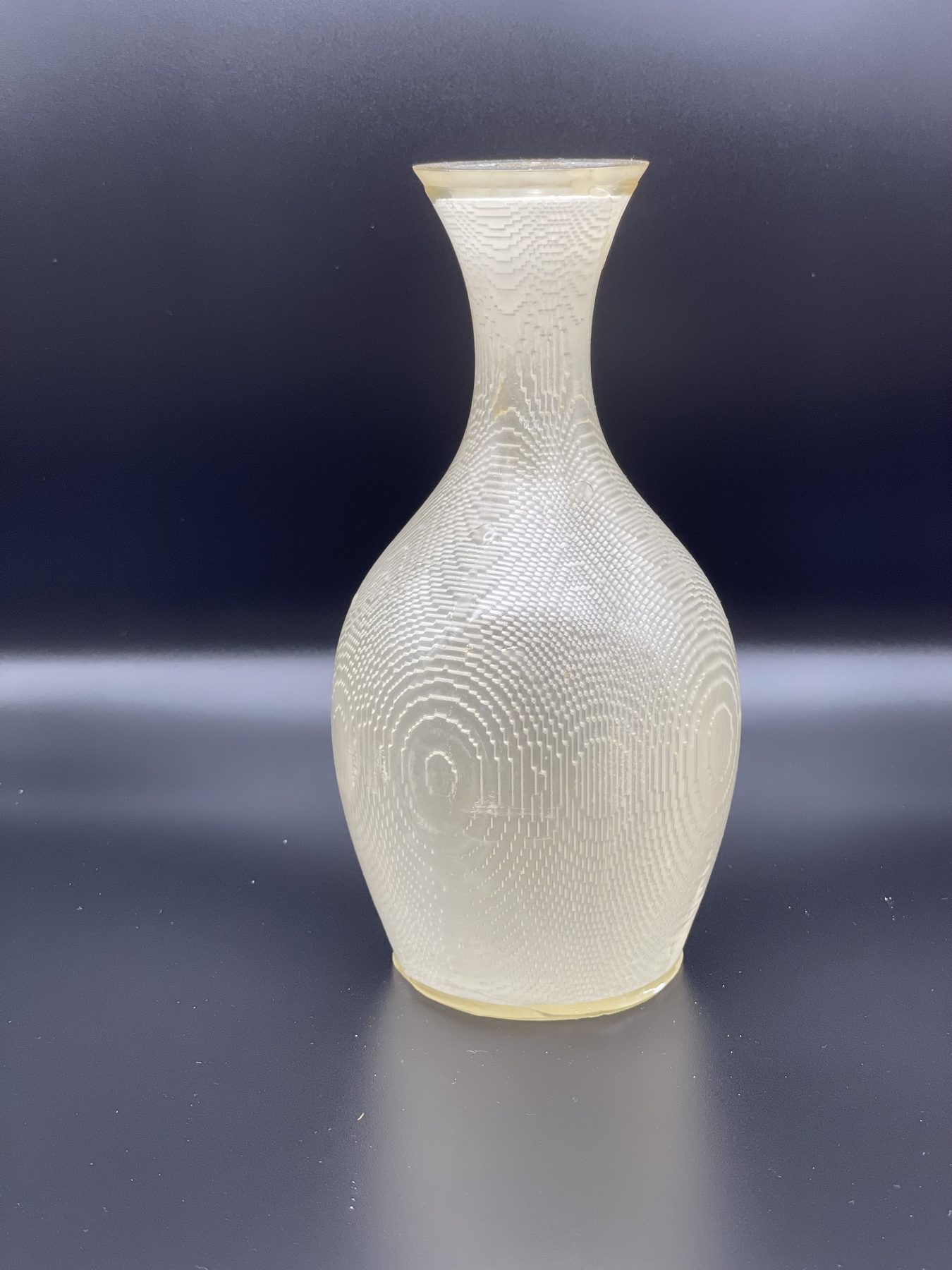 Translucent resin printed vase with fine layer detail